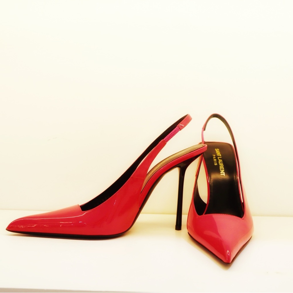 Saint Laurent Fuchsia Slingback Heels